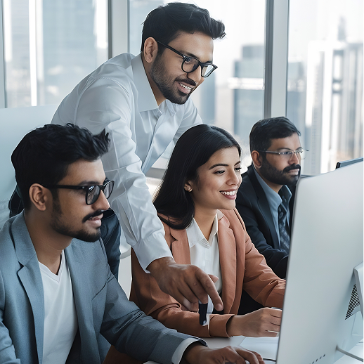 young professionals working in office